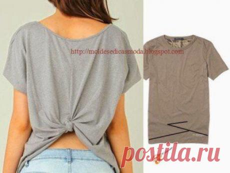 СПИНКА футболки - декорируем узелком !..  //ВК - Выкройки и переделка одежды,