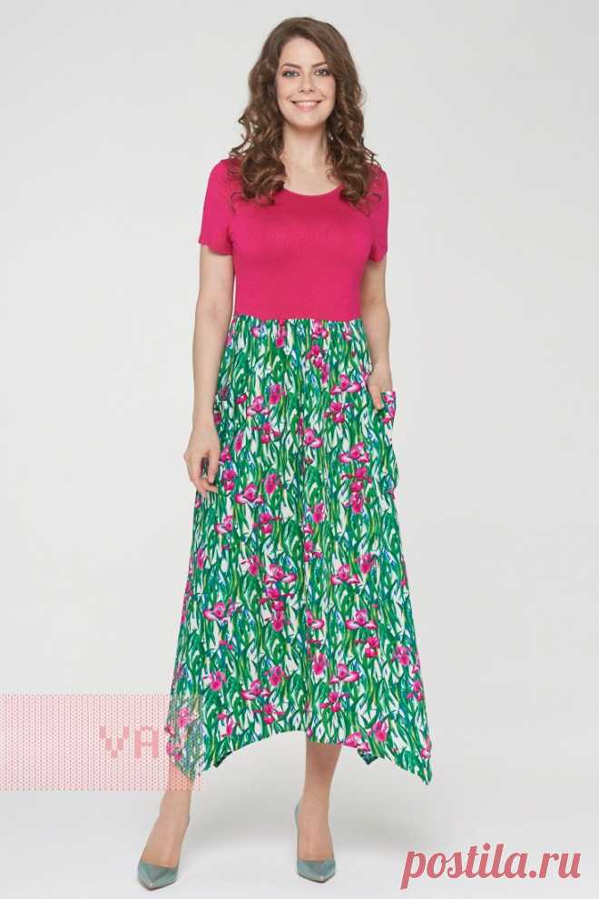 Летние платья от марки VAY. Женские летние платья VAY (артикул 191-3482), цветовое решение т.малина/ирисы. Ещё больше женских платьев марки ВЭЙ на оптовом сайте производителя VAY - Ньювэй.ру https://www.newvay.ru