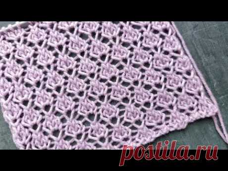 Нежнейший мелкий узор спицами Ягодки