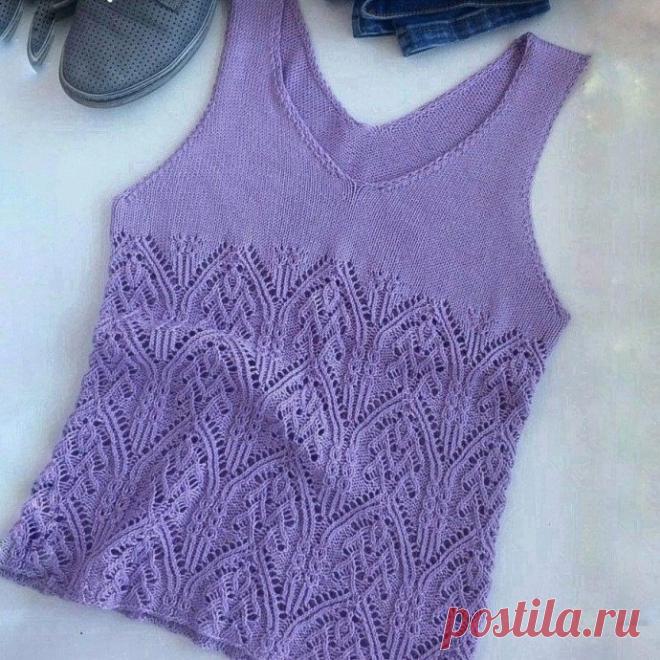 Подборка красивых топов со схемами для любителей вязать спицами
