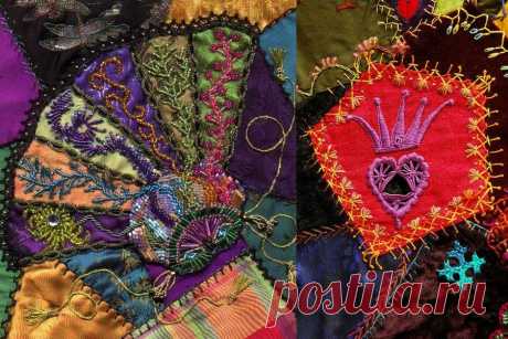 Crazy quilt stitches для вдохновения