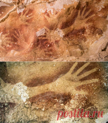 Наскальная живопись в индонезийской пещере | Мир тайн
