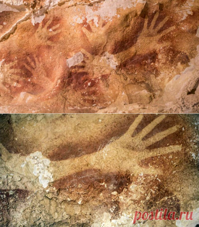 Наскальная живопись в индонезийской пещере | Мир тайн