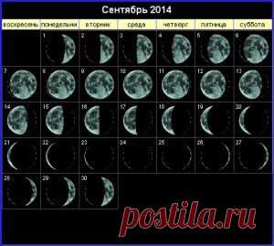 НОВОЛУНИЕ И ПОЛНОЛУНИЕ В СЕНТЯБРЕ 2014.год.