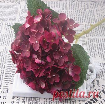 Искусственные цветы гортензии Поддельные Шелковый букет цветов для домашнего Свадебный декор купить на AliExpress