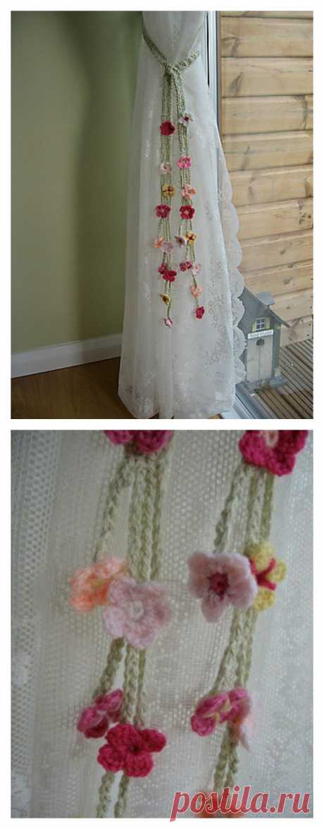Flower Curtain Tie Back Free Crochet Patterns
