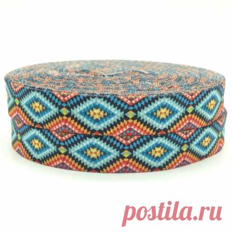 159р-Лента с принтом в полоску Aztec, 5 ярдов, эластичная лента с геометрическим рисунком, головной убор для вечерние, подарочная упаковка, аксессуары для шитья и домашнего декора | Дом и сад | АлиЭкспресс