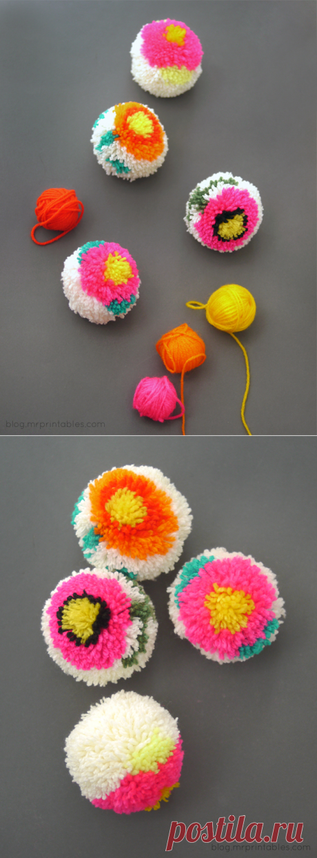 Making Flower Pom-poms with a DIY Pom-pom maker - Mr Printables Blog