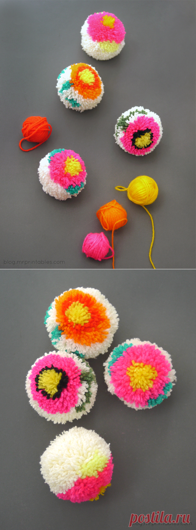 Making Flower Pom-poms with a DIY Pom-pom maker - Mr Printables Blog