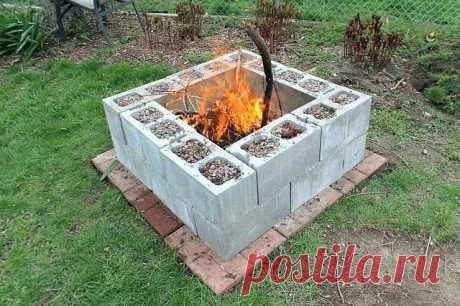 Шлакоблоки в саду