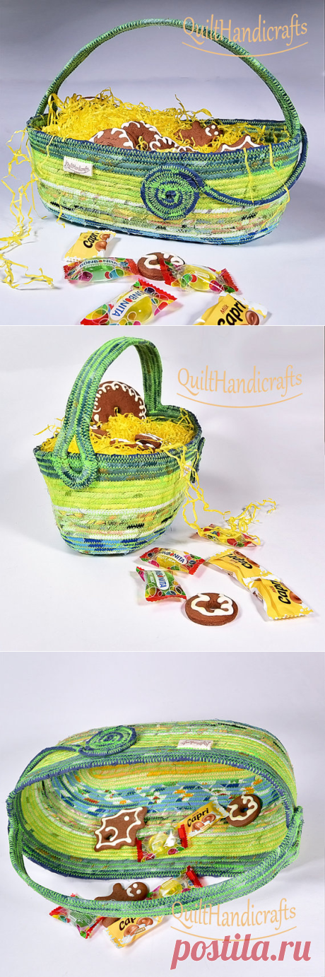 large Easter Basket Hand Great for kids by QuiltHandicrafts