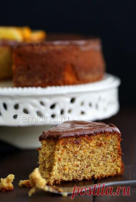 Испанский апельсиновый пирог с миндалем и шоколадной глазурью (без муки) | FEMIANA