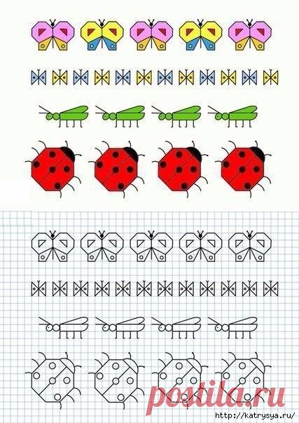 Рисунки по клеточкам! Развитие ребенка!