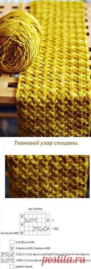 Тканевый узор спицами