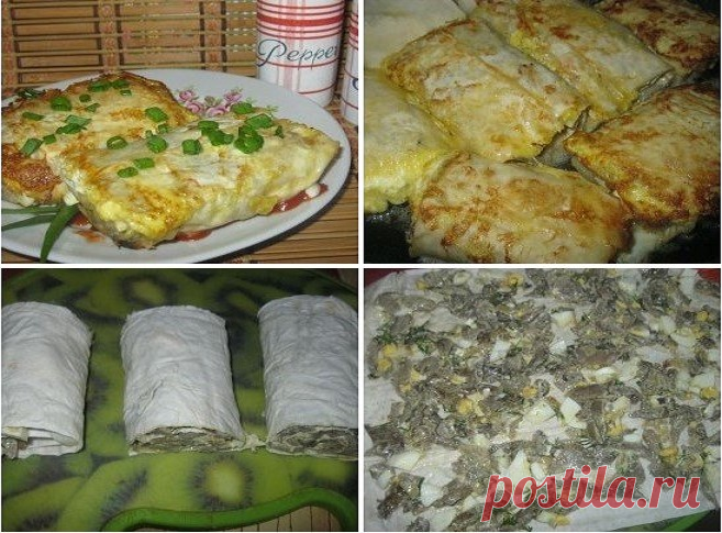 Очень вкусные рулетики с грибами в кляре — быстро и вкусно