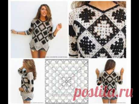 Узор крючком для туники - Crochet pattern for tunic