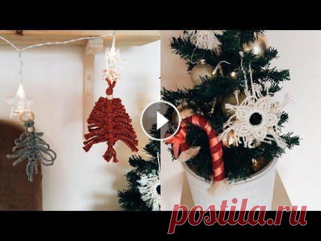 DIY Новогодние украшения в технике макраме (елочные игрушки макраме) Всем привет! В этом видео покажу как сделать уютные новогодние украшения в технике макраме....