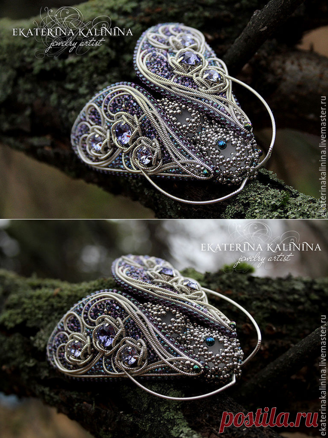 Купить брошь "Цветущая душа" - сиреневый, бабочка, мотылек, канитель, замша, душа, бисер чешский