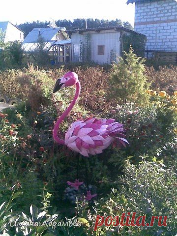 МК Фламинго из пластиковых бутылок. Подробный МК - Из пластиковых бутылок