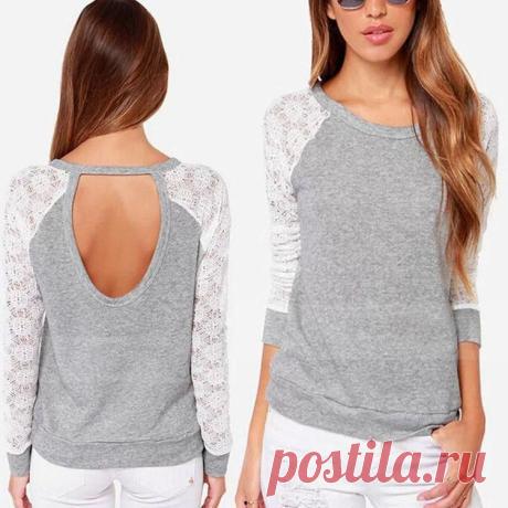 blouse manufacturers Picture - More Detailed Picture about Fashion Backless Long sleeved Embroidery Lace Crochet Woman Blouse Charming Lady Tops Color Grey WF 9178 Picture in Blouses & Shirts from A-cast Vogue Store | Aliexpress.com | Alibaba Group