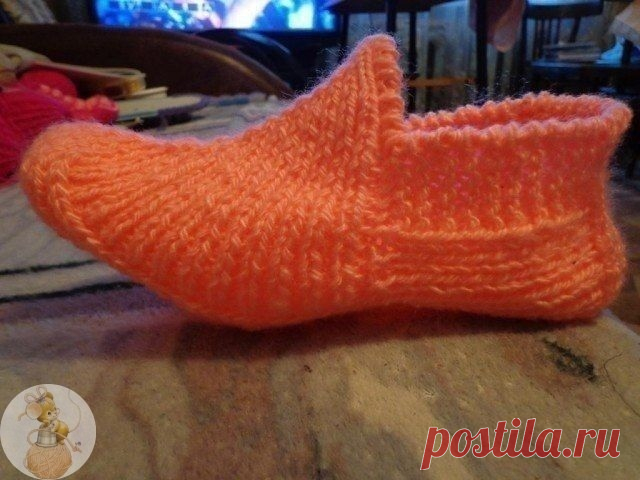 Вяжем следочки-тапочки спицами