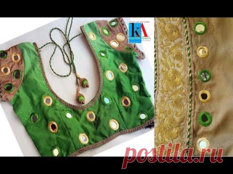 Hand Embroidery : mirror work on saree and blouse embroidery tutorial