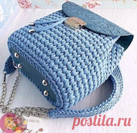 ​Рюкзачки крючком из трикотажной пряжи