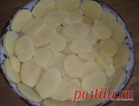 Сытный пирог - это потрясающе!
Ингредиенты:
- 4-5 картофелин
- 2 луковицы
- 1 окорочок
- 2 яйца
- 100 г сметаны (кефира)
- 100 г майонеза
- 1 ст.муки
- 0,5 ч.л. соды
Приготовление:
1.На смазанную маслом и присыпанную мукой (паниров.сухарями, манкой) форму, дно+боковушки, выкладываем картошку круглешами, присыпаем солью; 2.затем мясо + соль, перец; лук +соль, перец
Заливаем тестом: соединяем яйца +соль +сметану +майонез +муку +соду.
3.Выпечь в нагретой до 180-190*С духовке 45-50 минут. Переверн