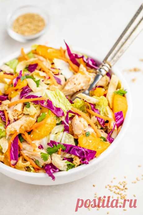 Китайский капустный салат с курицей и мандаринами как в ресторане