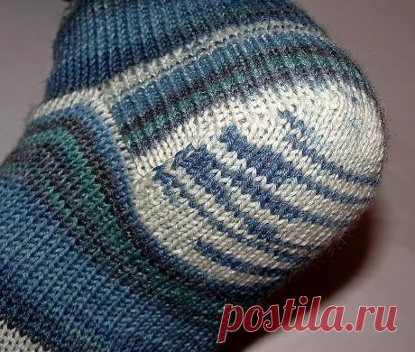 tru-knitting: Носочная пятка с клином. Мастер-класс с фото