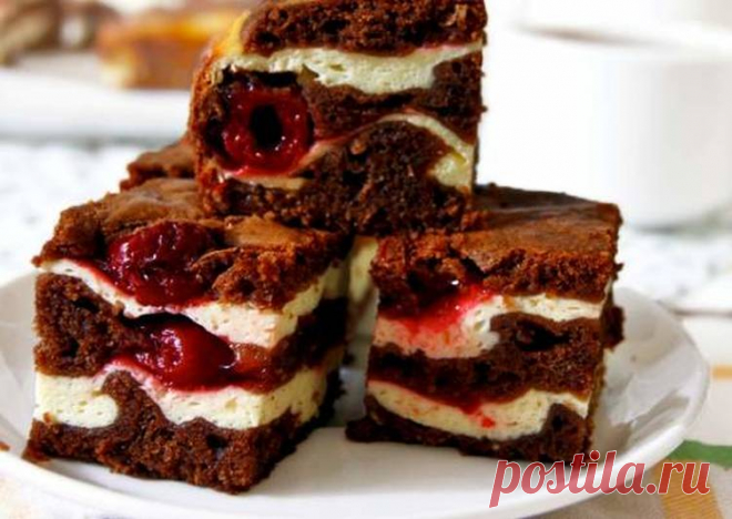 Брауни с вишней и творогом - пошаговый рецепт с фото. Автор рецепта Natalija . - Cookpad