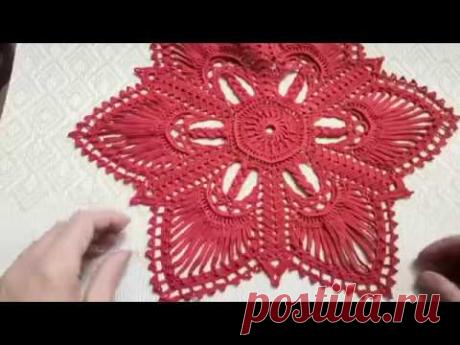 Салфетка с косичками крючком, подробное видео. 1Часть.