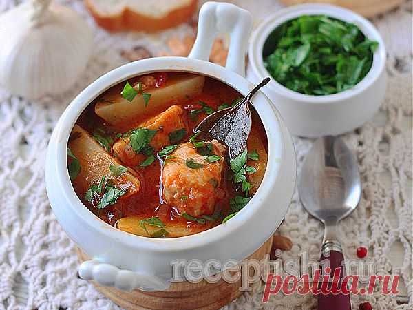 Томатный суп с судаком и картофелем