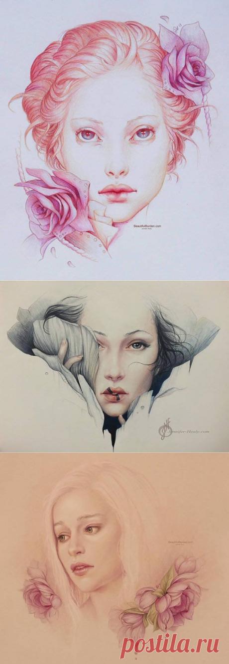 Jennifer Healy рисунки карандашами