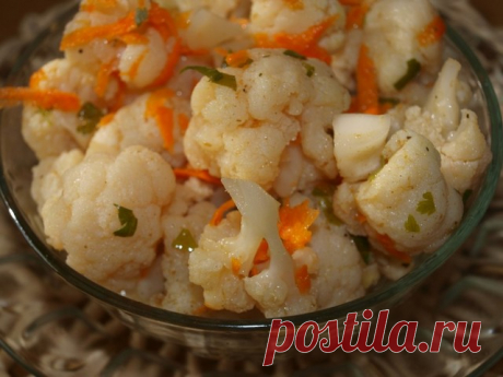 Маринованная цветная капуста на зиму очень вкусная