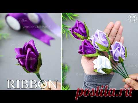 DIY Satin Ribbon Rose flowers | How to make ribbon rose | Ribbon decoration ideas | Rose buds
