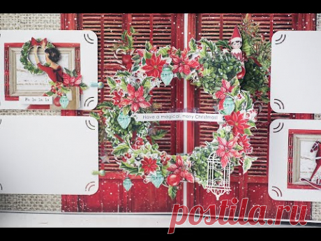 Поп ап по-новогоднему Конструкция венок / Pop up Christmas wreath
