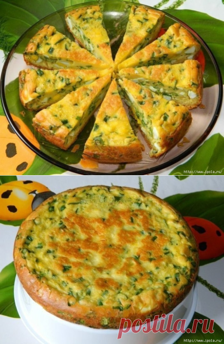 ☕ Пирог с яйцами и зеленым луком в мультиварке.
