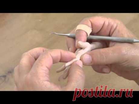 Dolls making tutorial. How to sculpt a doll hand Part 2 (Polymer clay)
