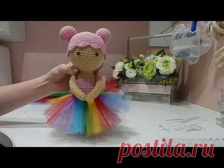 ♥♥ кукла в радужной юбке пачке ♥♥