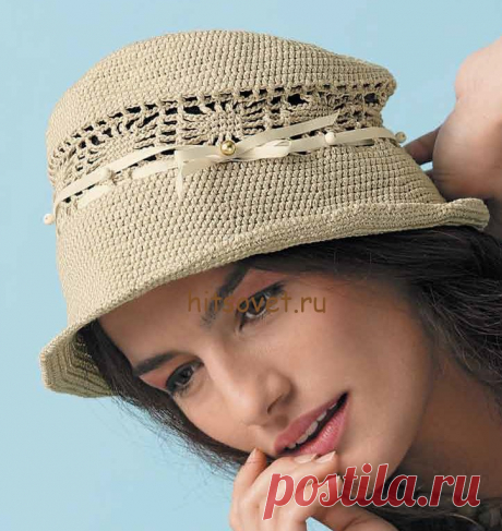 Панама на лето крючком.