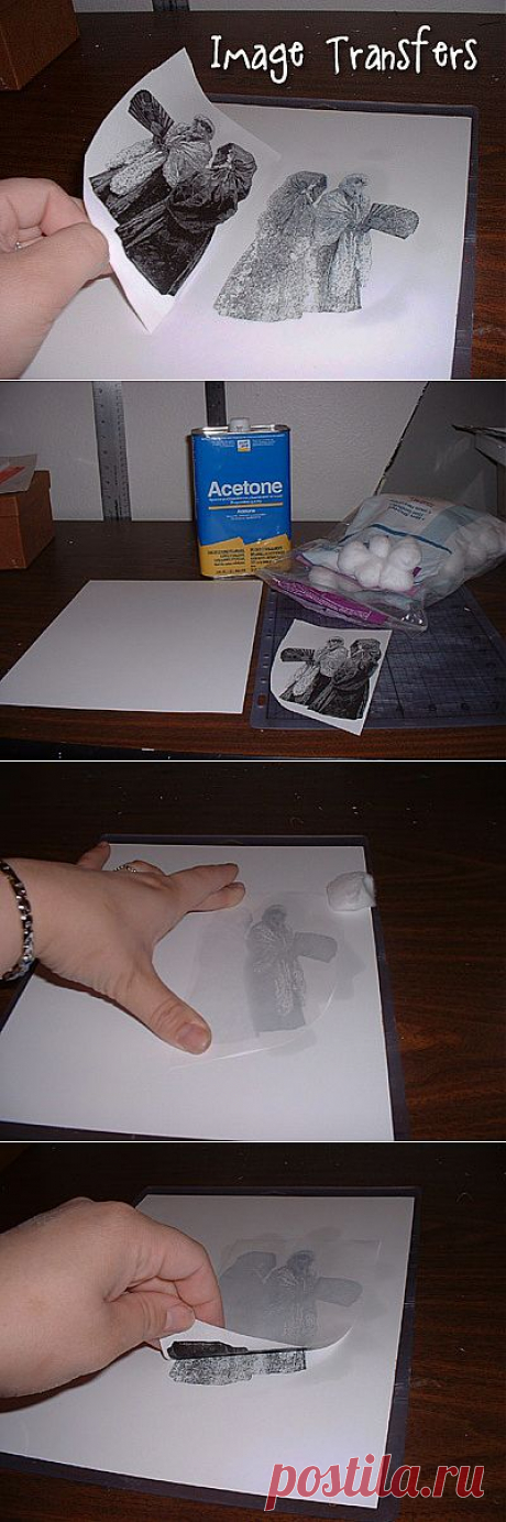 Перенос изображения на ткань ацетоном (Diy) / Материалы, техники и инструменты /