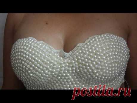 SUTIÃ COM MEIA  PÉROLAS (outubro rosa)