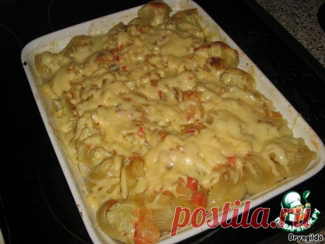 Башмачки с куриным фаршем запеченые в грибном соусе