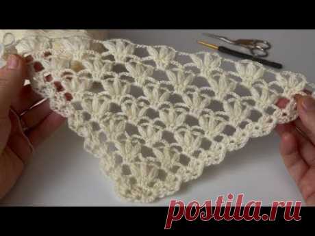 ÇOK KOLAY ✅  Üçgen Şal Modelleri / Kolay Örgü Şal Yapımı / Triangle Crochet Shawl #crochetshawl