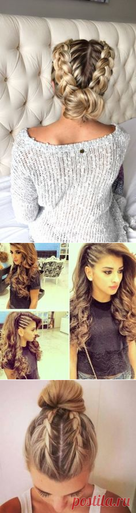 (168) Double Dutch Braid Buns Half-up Hairstyle