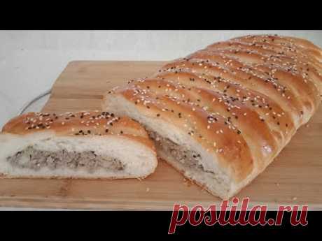 ПИРОГ "КОСИЧКА" С МЯСНЫМ ФАРШЕМ КАРТОФЕЛЕМ.