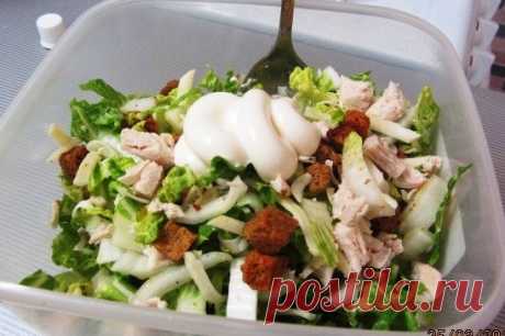 Салат из пекинской капусты с курицей и сыром рецепт – салаты