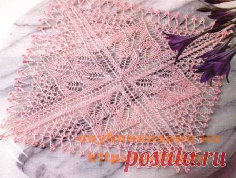 Страница 3 рубрики Вязаные салфетки со схемами вязания спицами на knitka