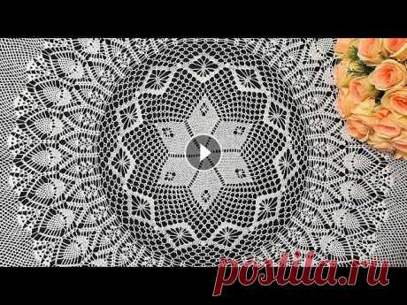 Скатерть крючком, Флора,  часть 2 из 5 (20-29 ряд) Скатерть крючком Крючок 1.75 мм Пряжа 100% хлопок 50 г / 330 м Диаметр от 85 см и больше (по-вашему желанию) _________________________________________...